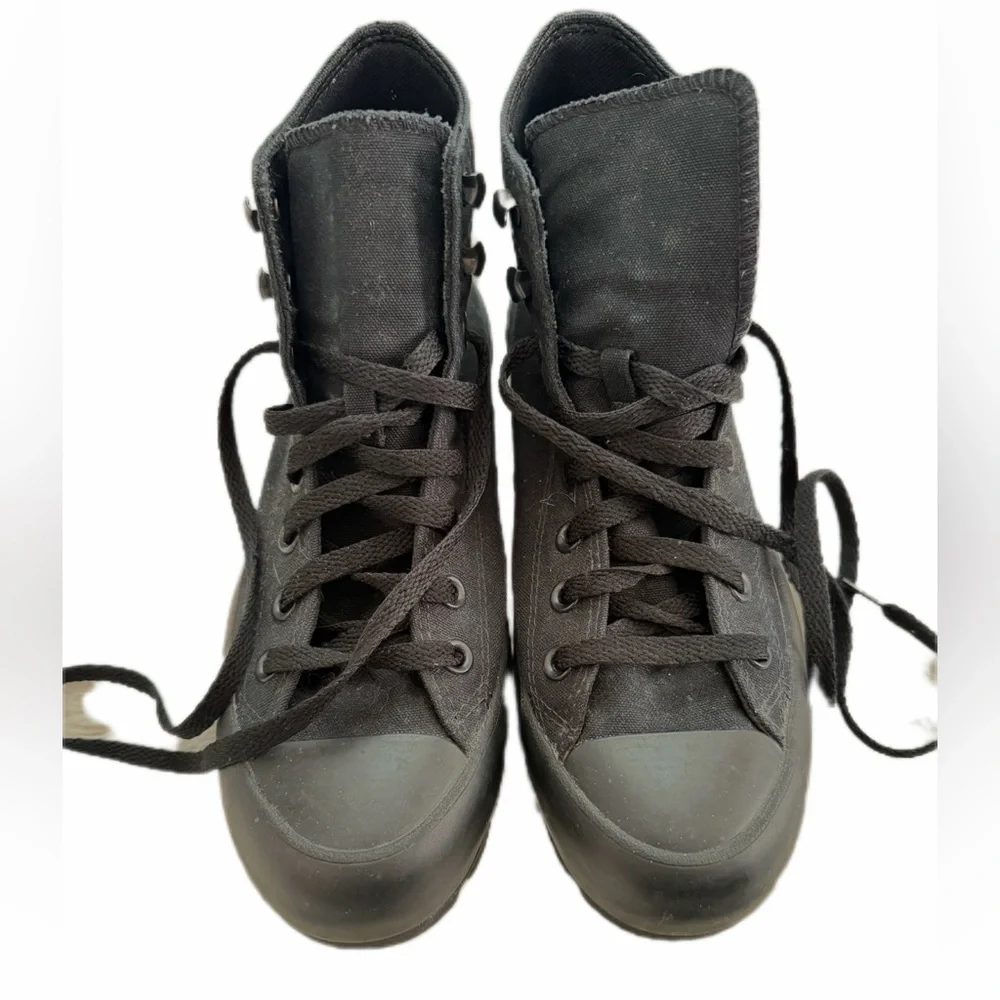 Women’s Black Lace-Up High-Top Boots